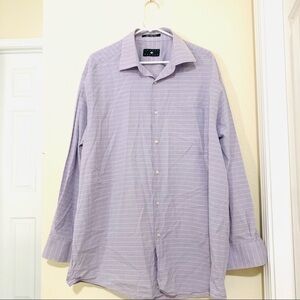 Joseph Abboud Purple & White  Striped Dress Shirt.